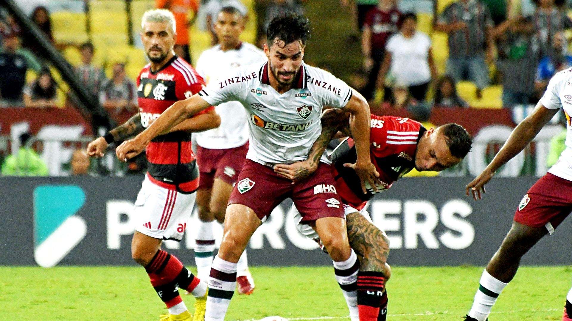 Nino e Everton Cebolinha em Flamengo x Fluminense, pela primeira fase do Carioca 2023