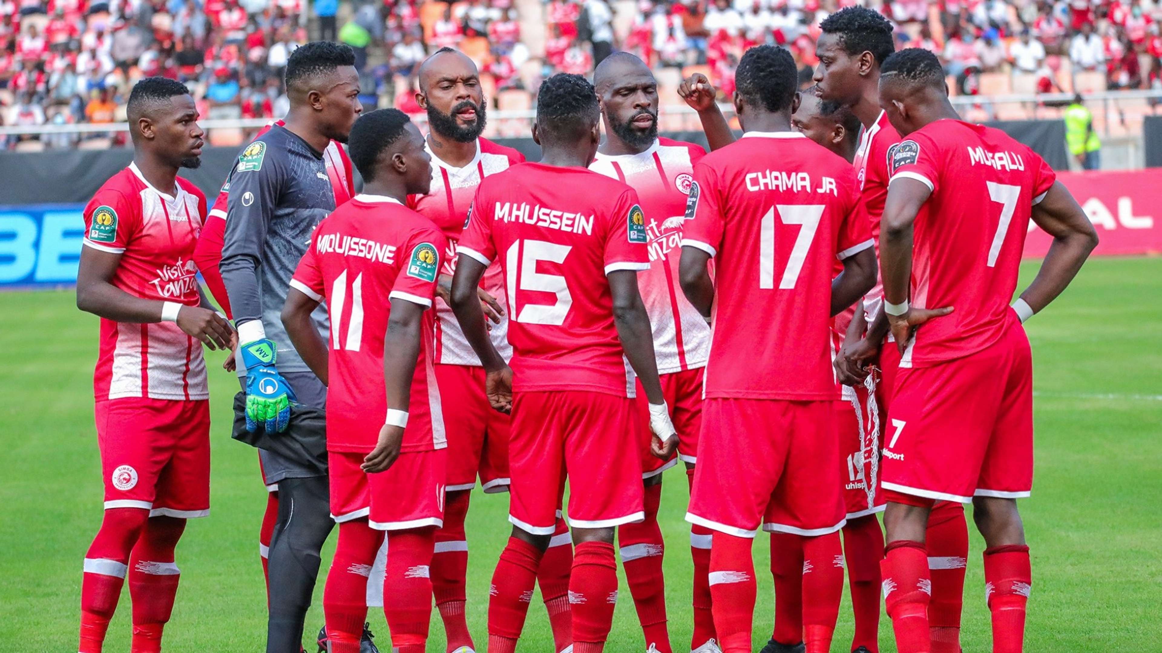 Simba SC players and squad before facing Chiefs.
