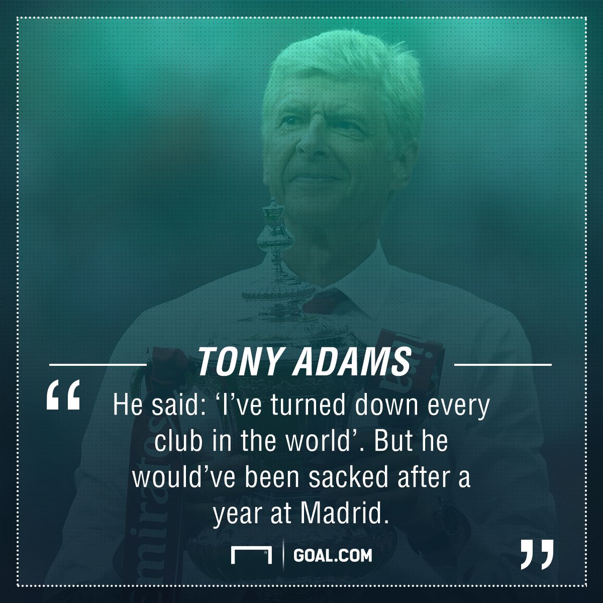 Tony Adams Arsene Wenger