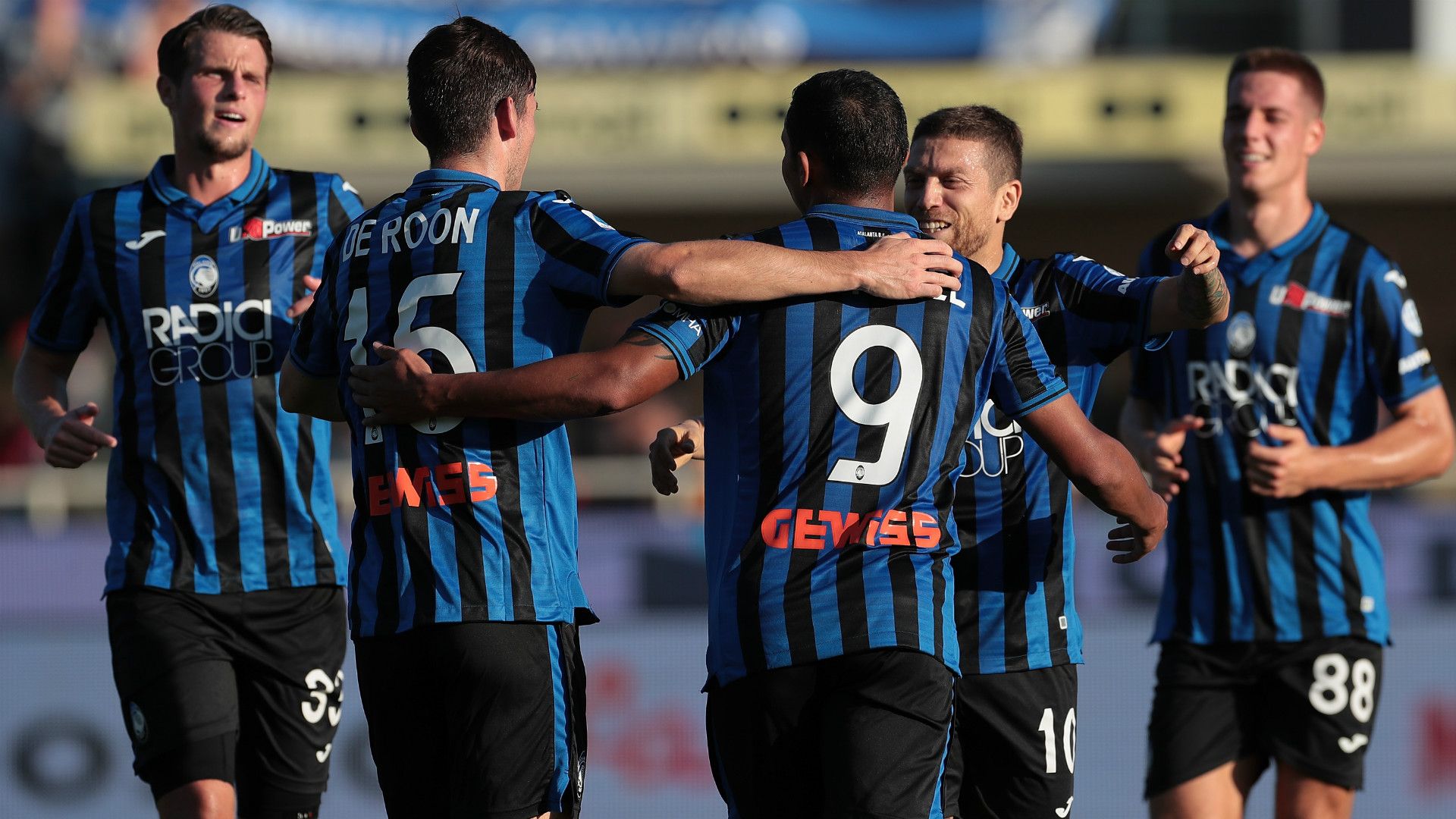 Atalanta celebrates goal against Udinese