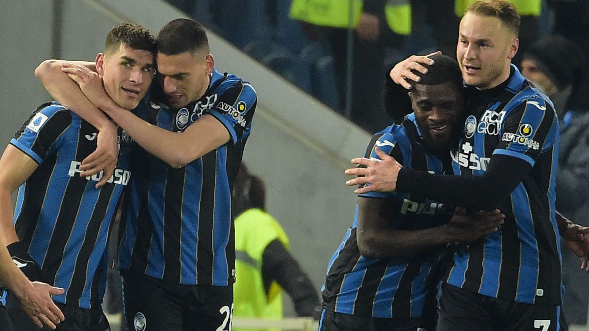 Atalanta celebrating Juventus Serie A