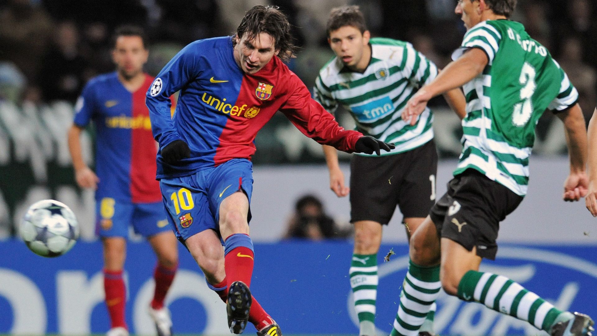 Messi Barcelona Sporting Portugal 2008