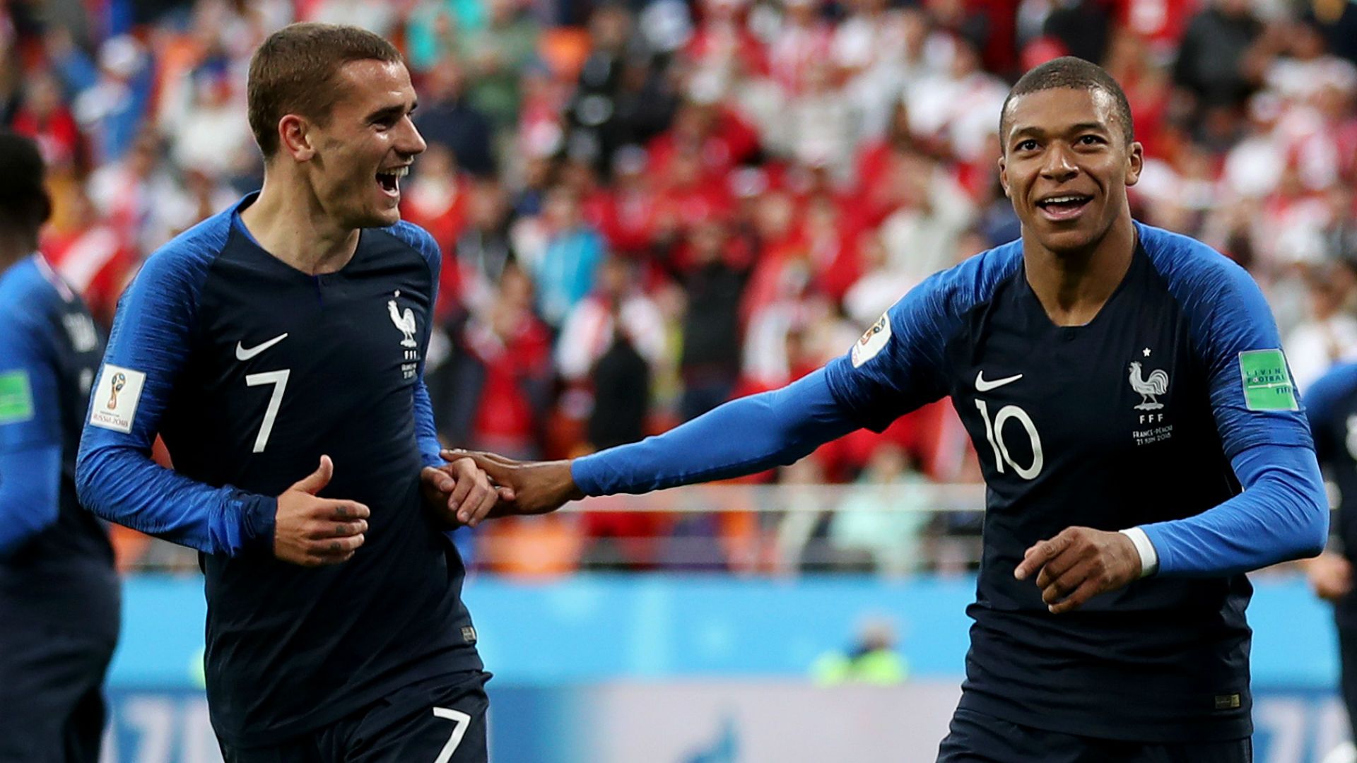 Antoine Griezmann Kylian Mbappe France Peru World Cup 2018