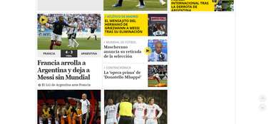 BODY ONLY Mundo Deportivo Espanha Eliminacao Argentina World Cup 2018