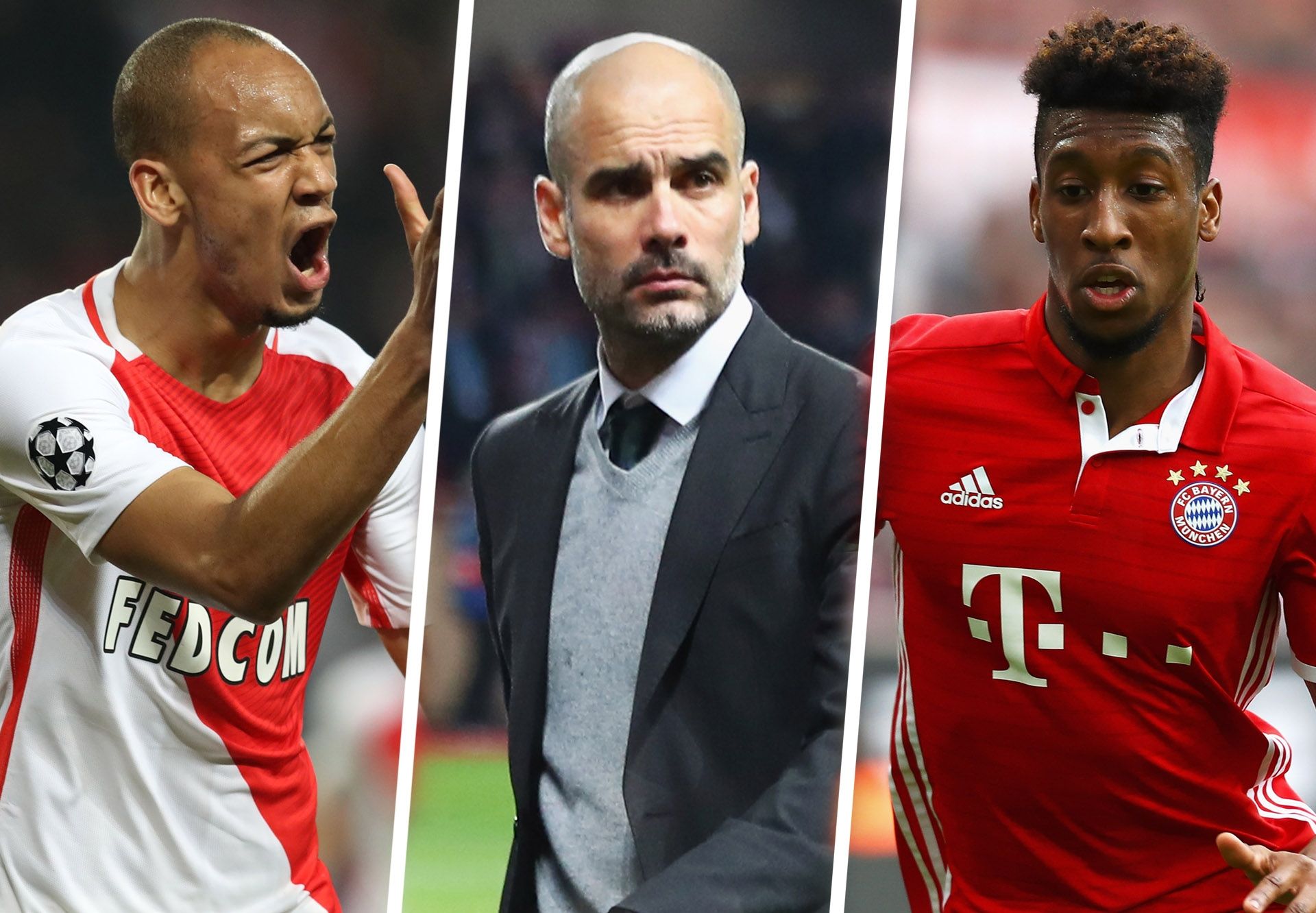 Fabinho Pep Guardiola Kingsley Coman composite