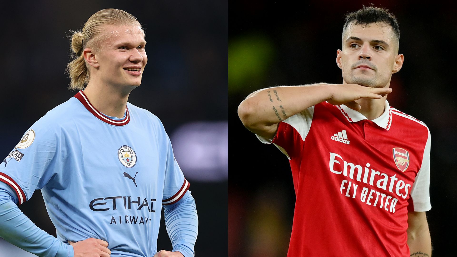 Erling Haaland Granit Xhaka Manchester City Arsenal