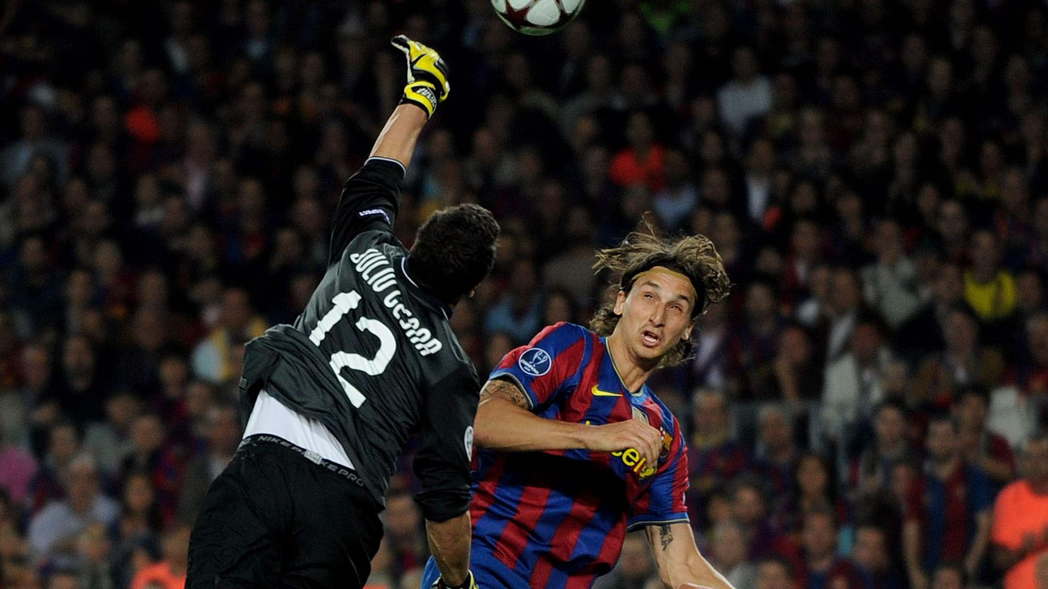 Julio Cesar Zlatan Ibrahimovic Inter Barcelona 2009-10