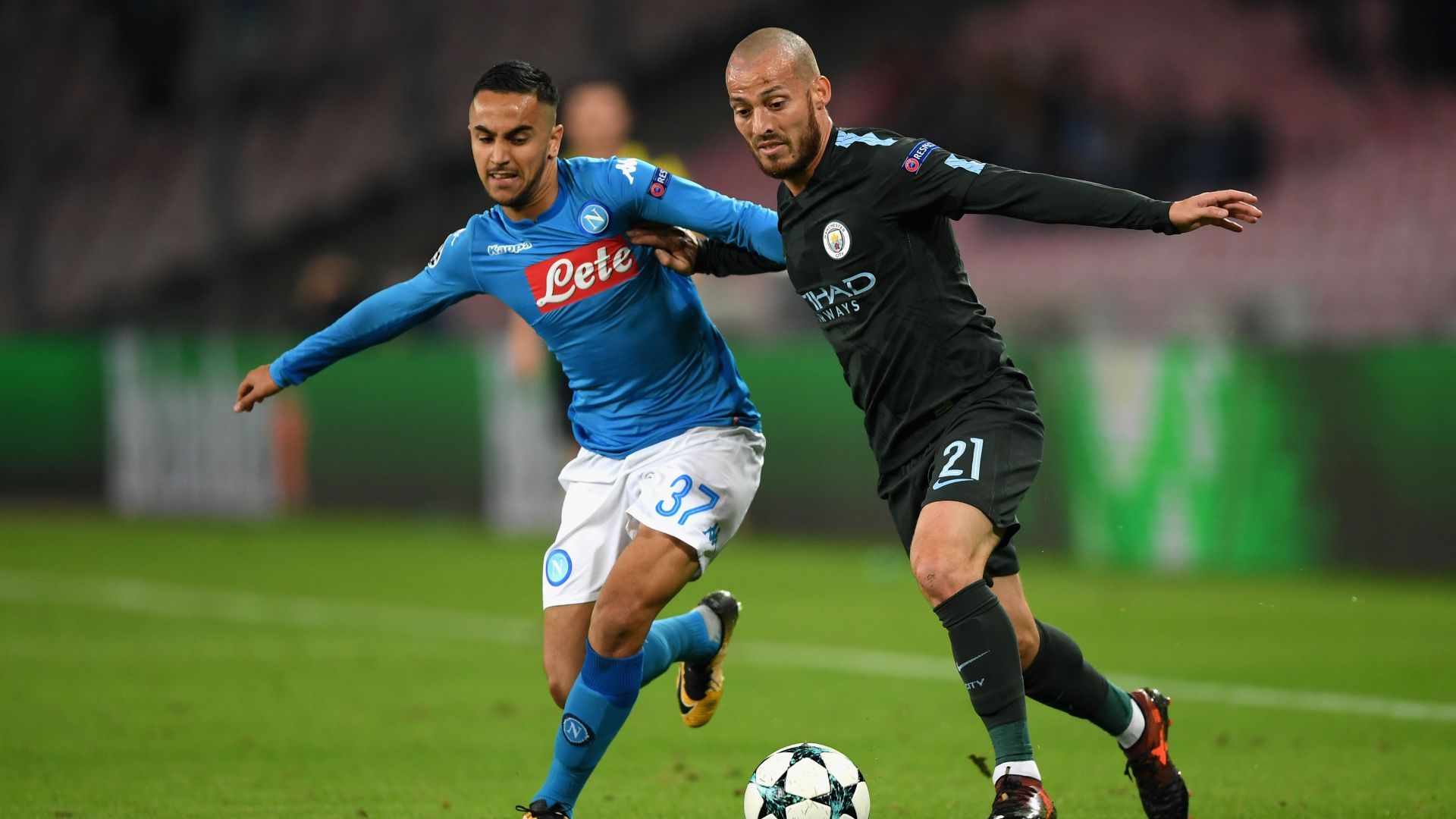 Adam Ounas David Silva Napoli Manchester City