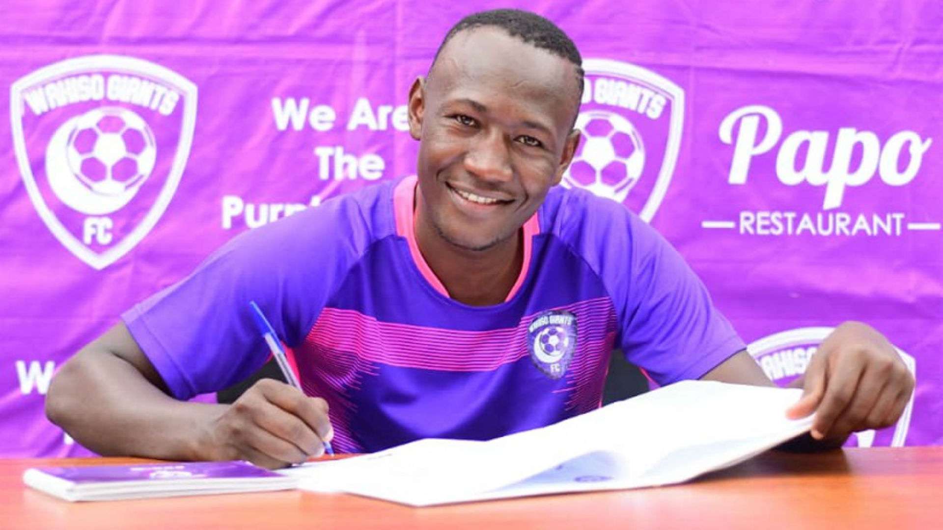 Tom Masiko signs for Wakiso Giants from Vipers SC.