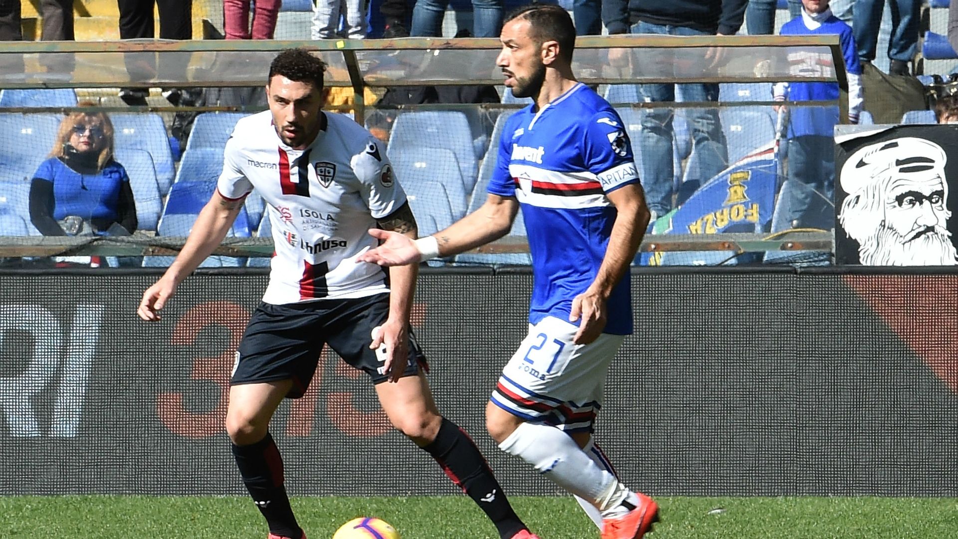 Fabio Quagliarella Ionita Sampdoria Cagliari Serie A