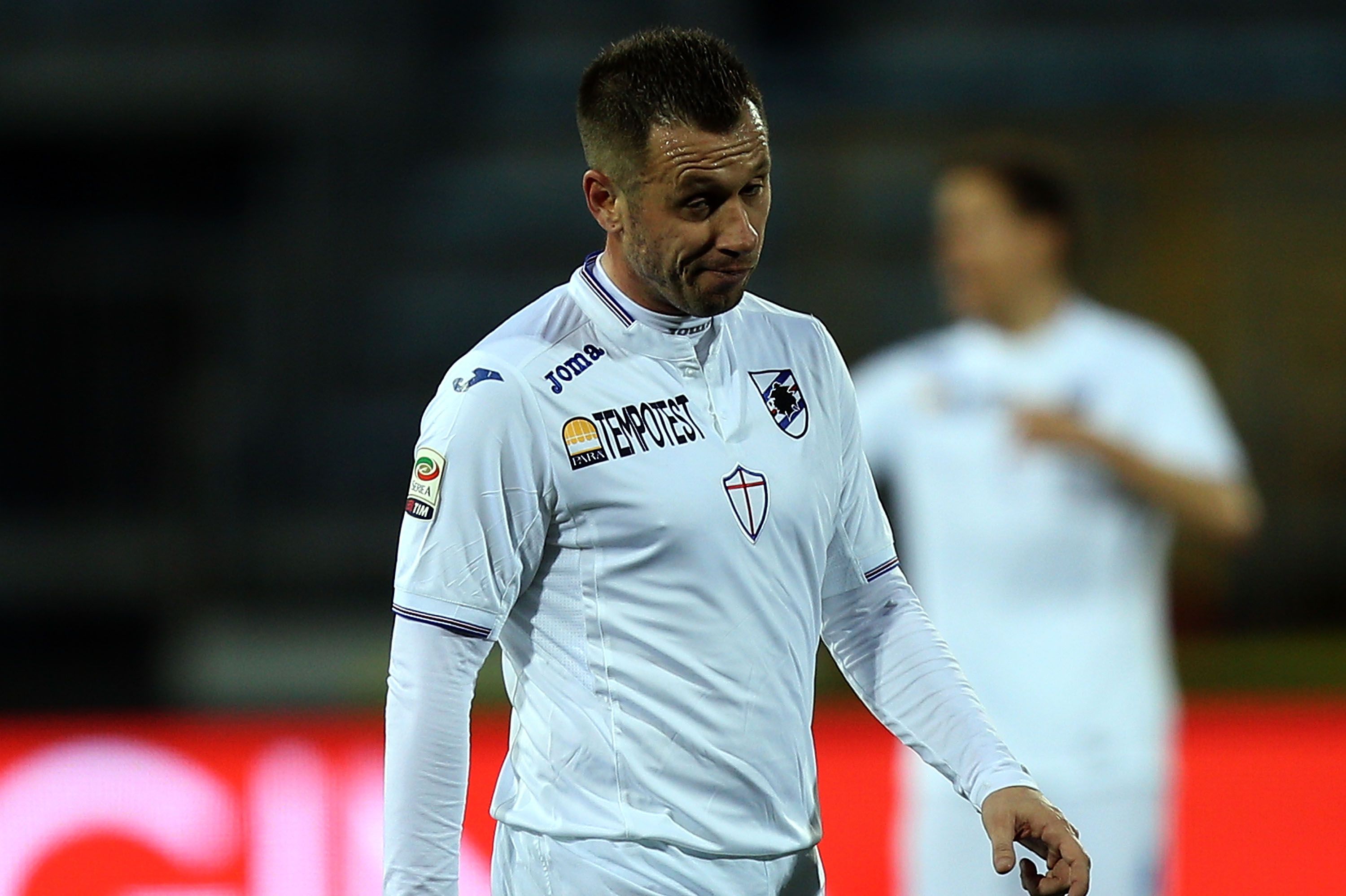 Antonio Cassano annoyed