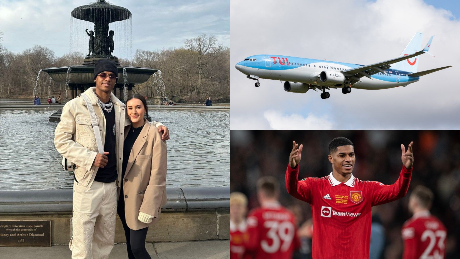 Marcus Rashford Manchester United plane split