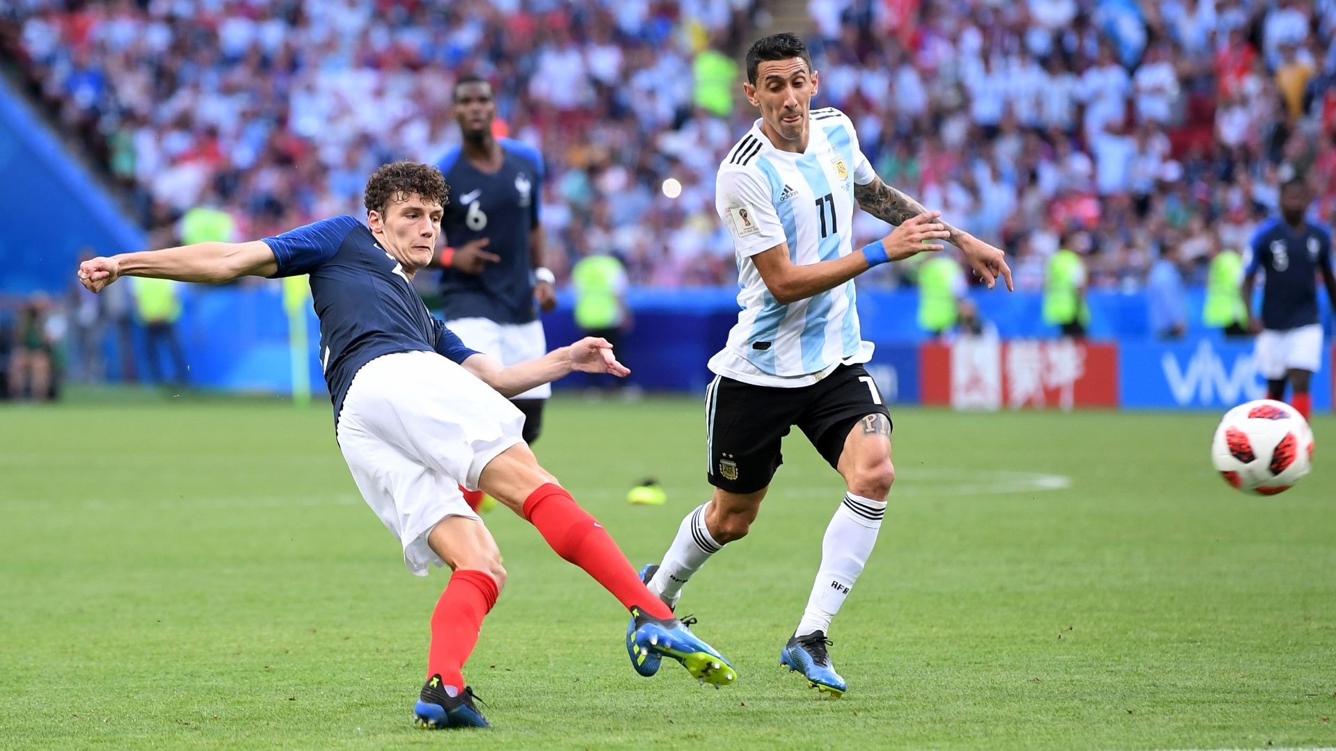 Benjamin Pavard, France, Angel Di Maria, Argentina