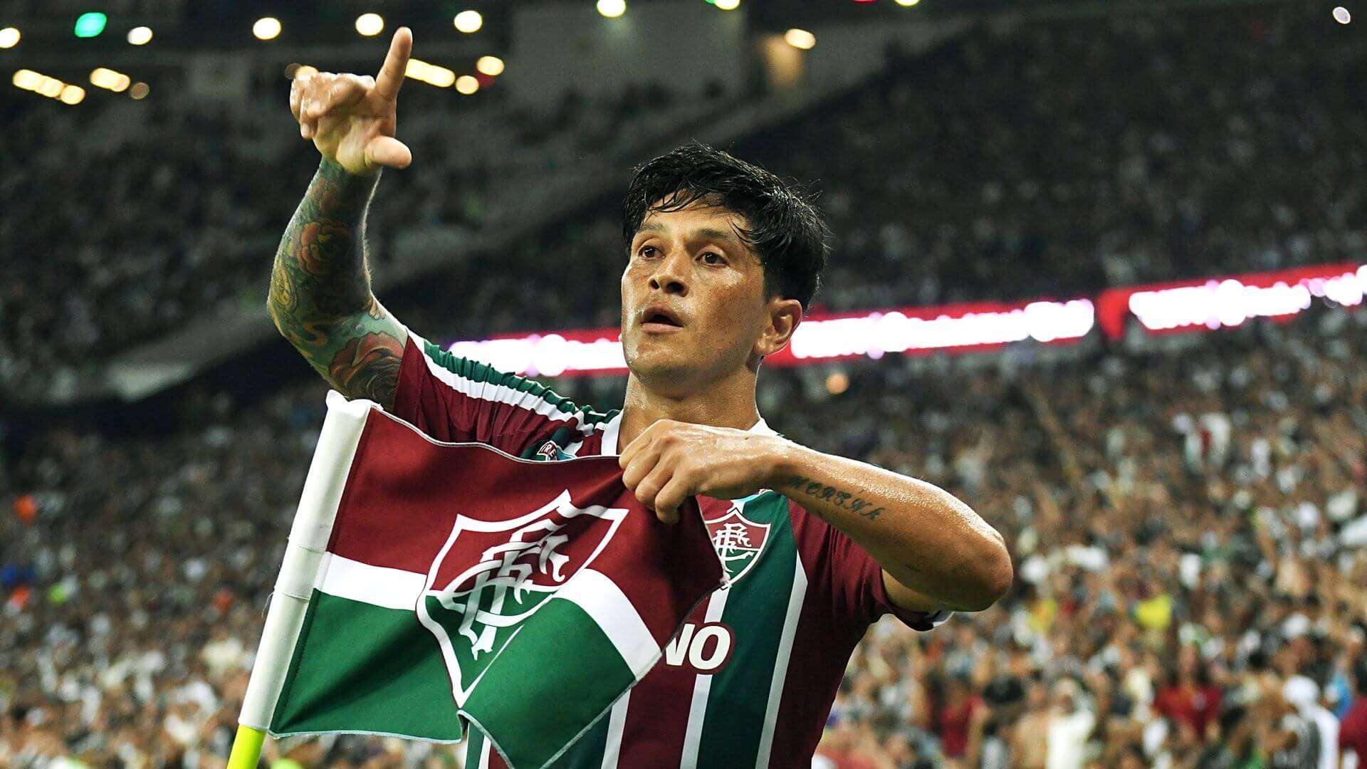 Germán Cano comemora fazendo o L em Fluminense x Vasco, Carioca 2023