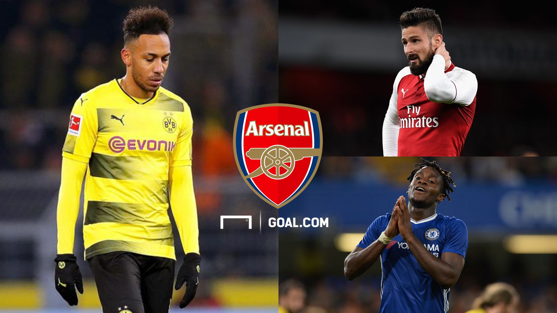 Olivier Giroud Arsenal Michy Batshuayi Chelsea Pierre-Emerick Aubameyang Dortmund