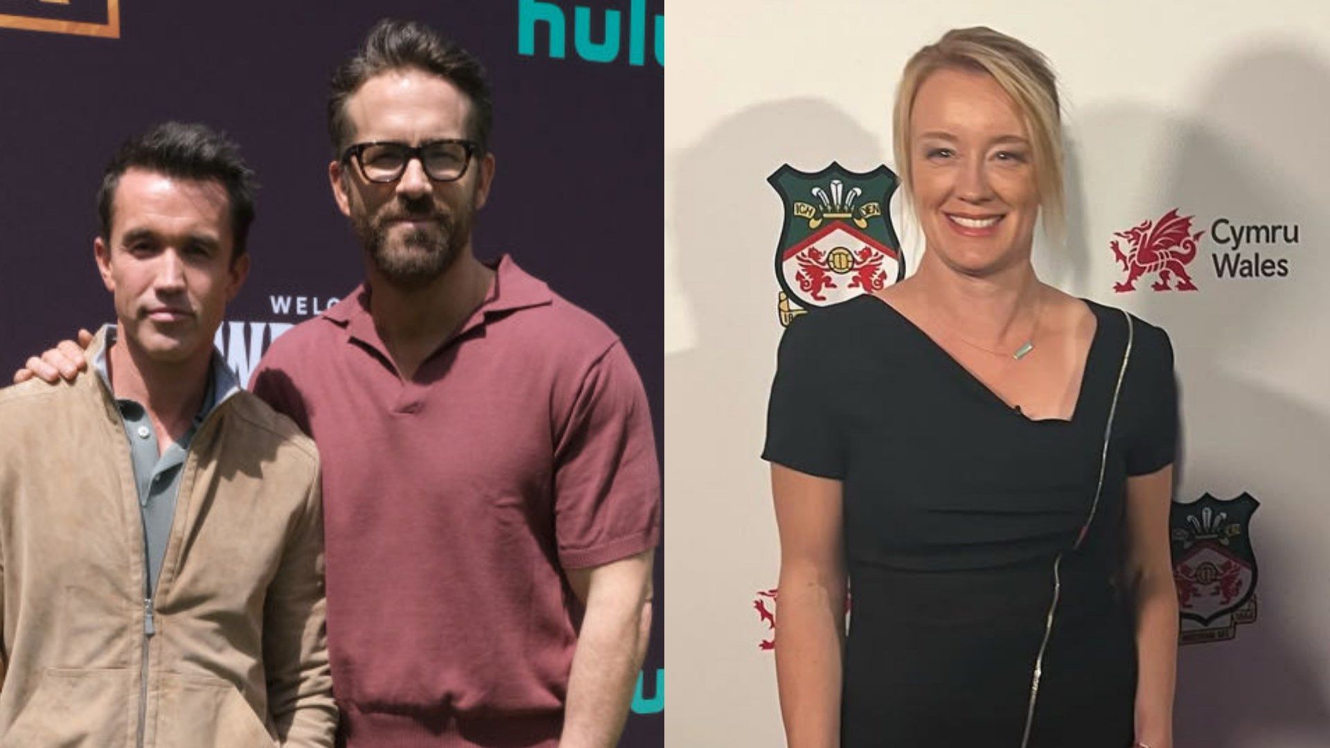 Rob McElhenney, Ryan Reynolds, and Maxine Hughes