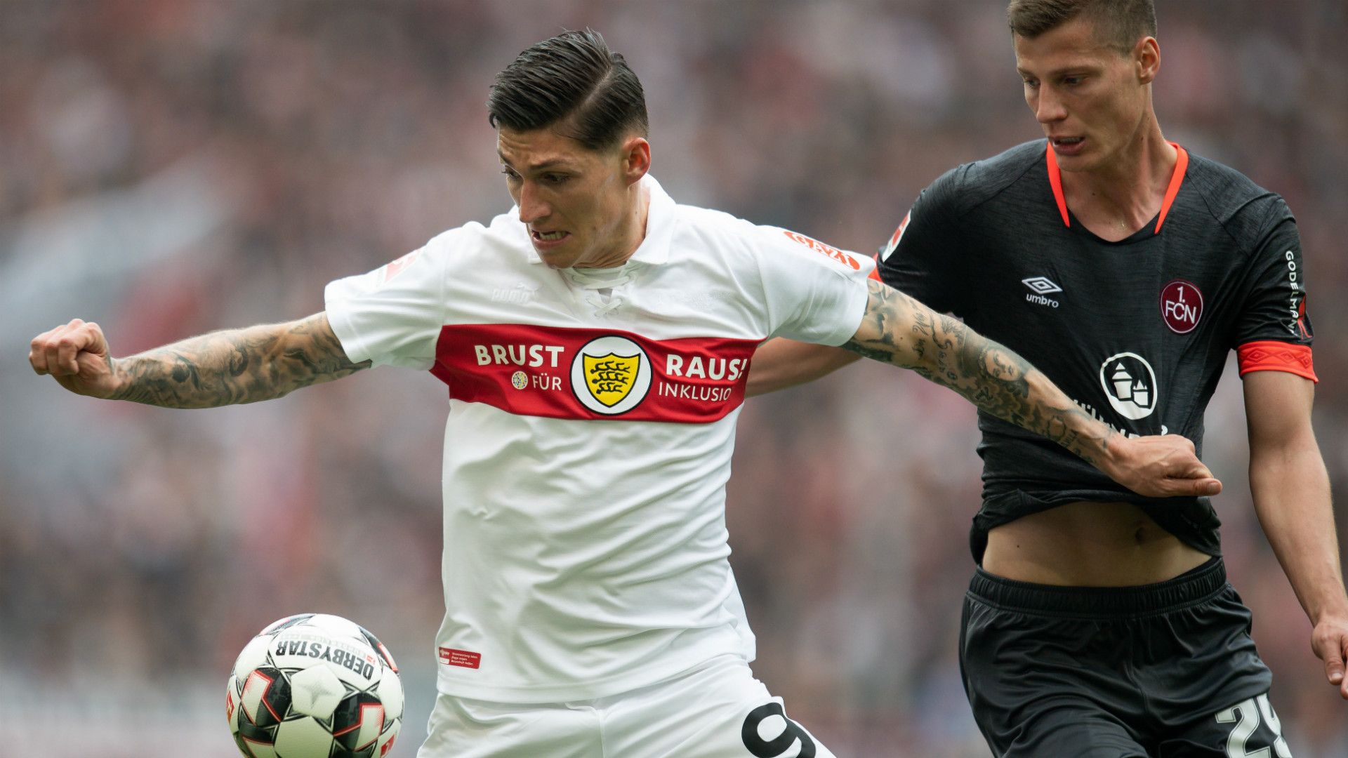 STEVEN ZUBER STUTTGART PATRICK ERRAS NÜRNBERG GERMAN BUNDESLIGA 06042019