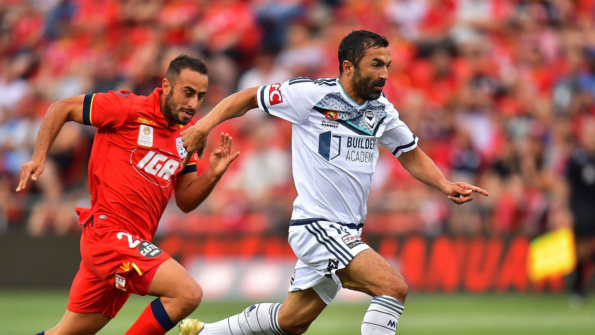Tarek Elrich Fahid Ben Khalfallah Adelaide United v Melbourne Victory A-League 07012017
