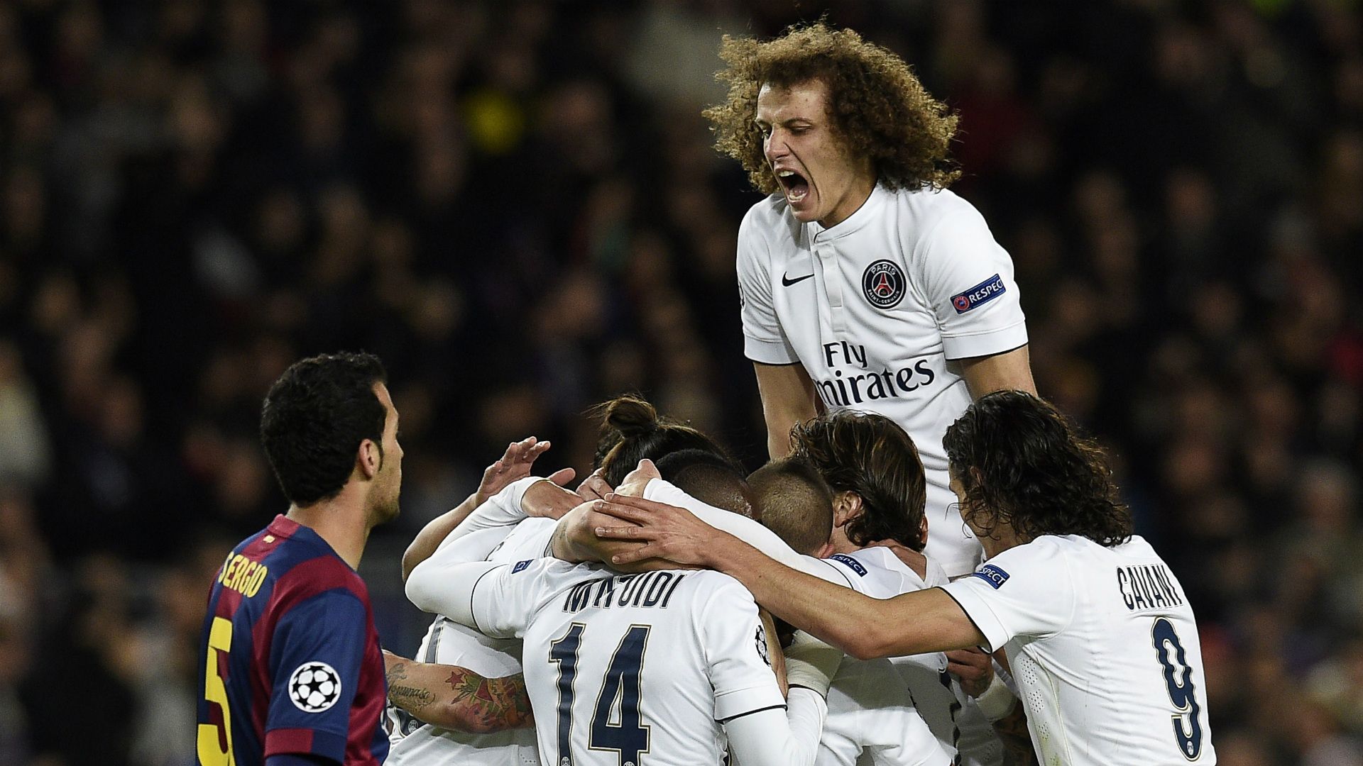 David Luiz Barcelona PSG UEFA Champions League 12102014