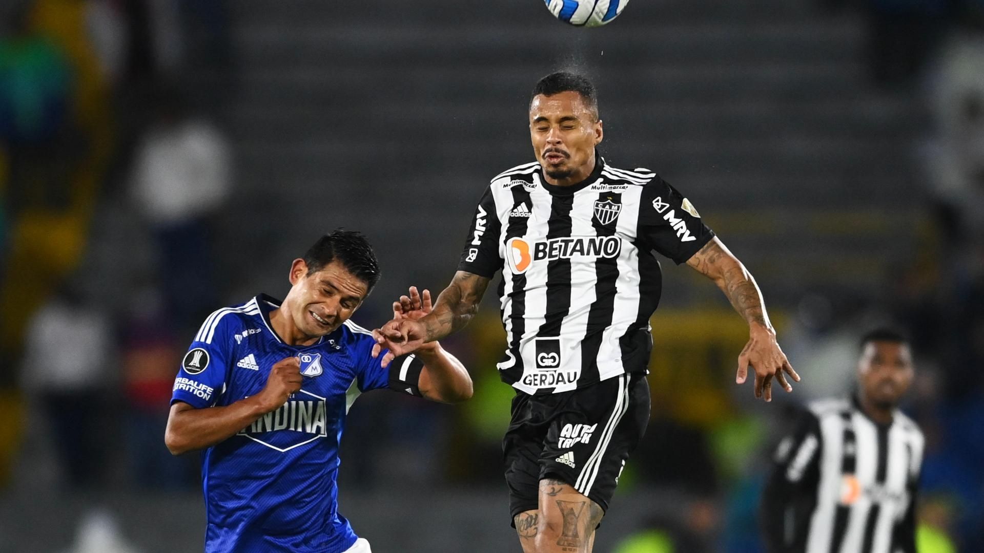 Allan, meia do Atlético-MG em partida contra o Millonarios, pela pré-Libertadores 2023
