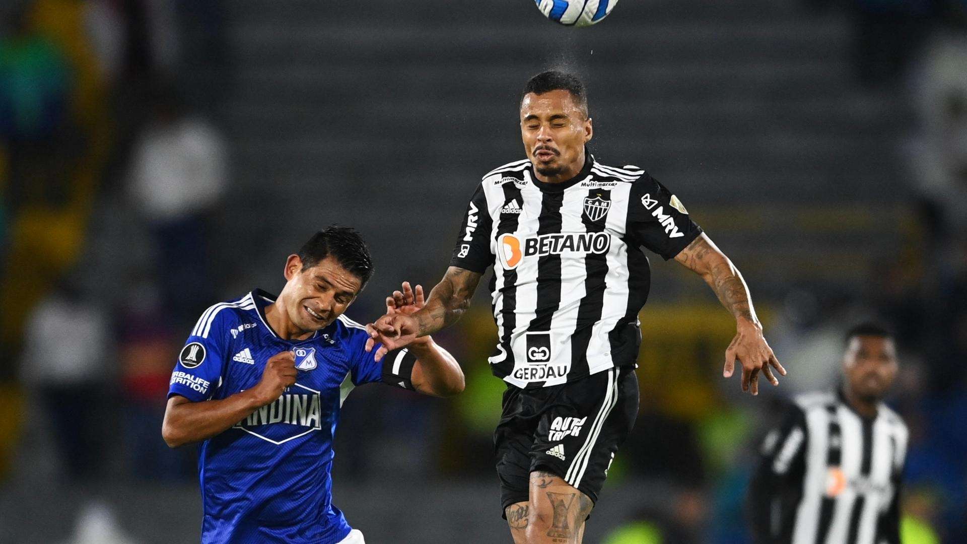Allan, meia do Atlético-MG em partida contra o Millonarios, pela pré-Libertadores 2023