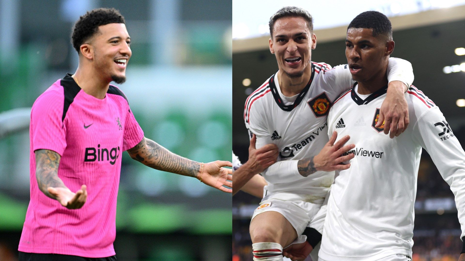 Jadon Sancho Marcus Rashford Antony Man Utd