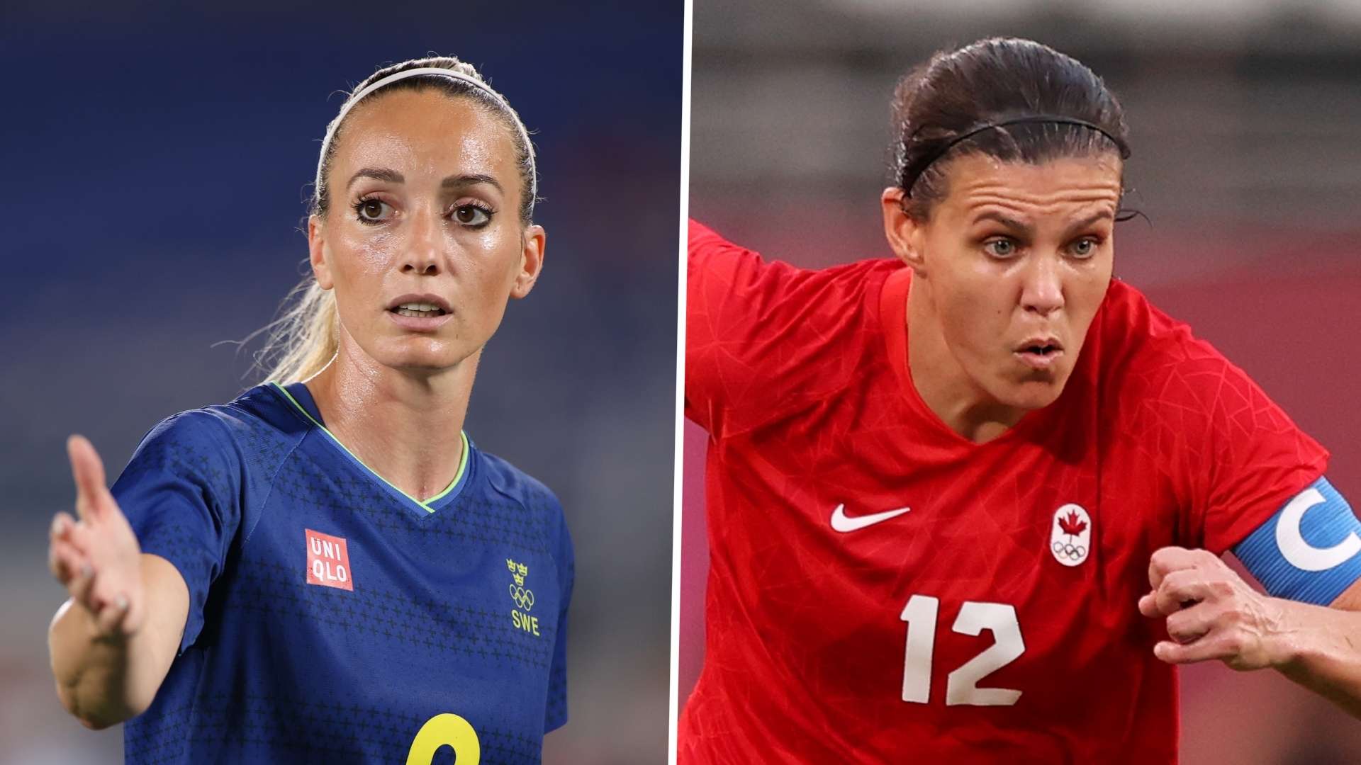 Kosovare Asllani e Christine Sinclair, Suécia x Canadá Olimpíadas Tóquio 2020