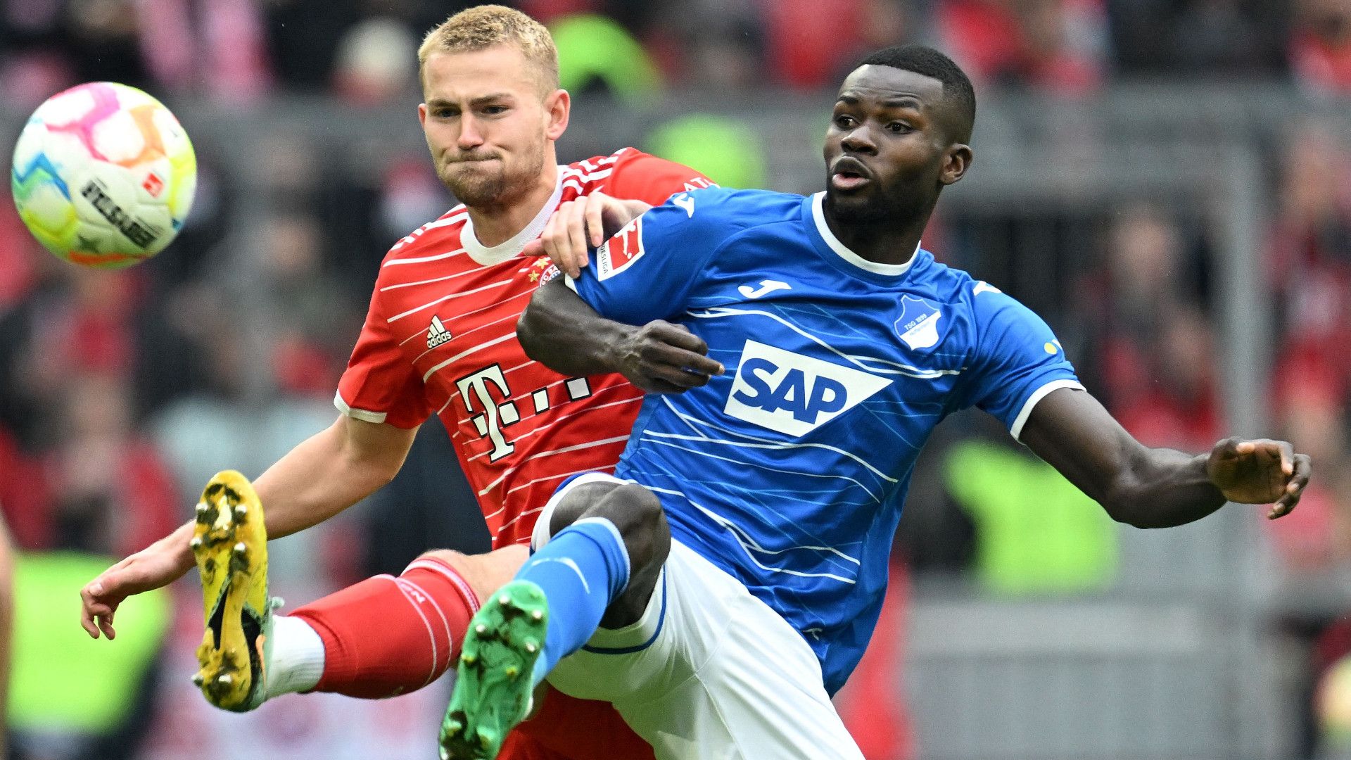 MATTHIJS DE LIGT BAYERN MÜNCHEN IHLAS BEBOU HOFFENHEIM BUNDESLIGA 15042023