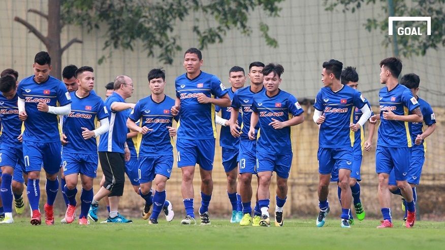 Đội tuyển Việt Nam tập luyện chuẩn bị vòng loại Asian Cup 2019 ngày 23/3