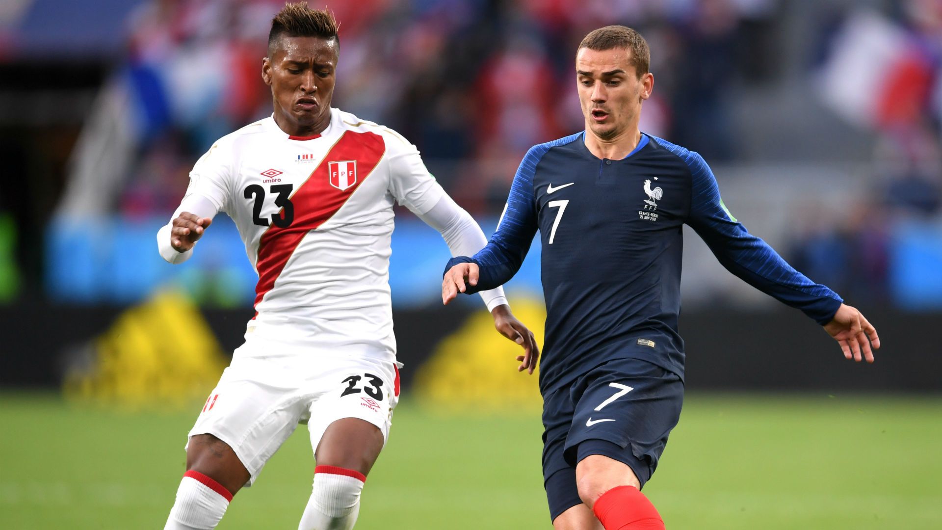 Antoine Griezmann Pedro Aquino France Peru World Cup 2018 21062018