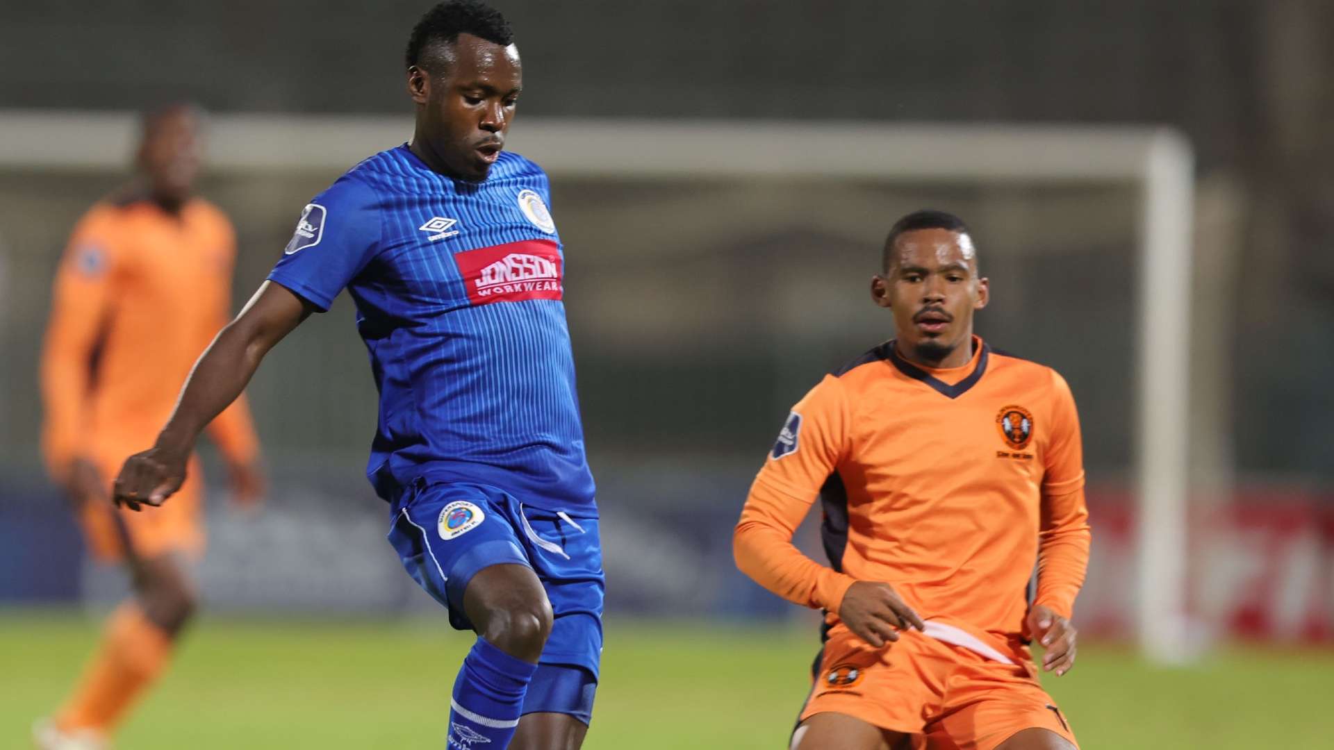 Gamphani Lungu of SuperSport United and Oswin Appollis of Polokwane City