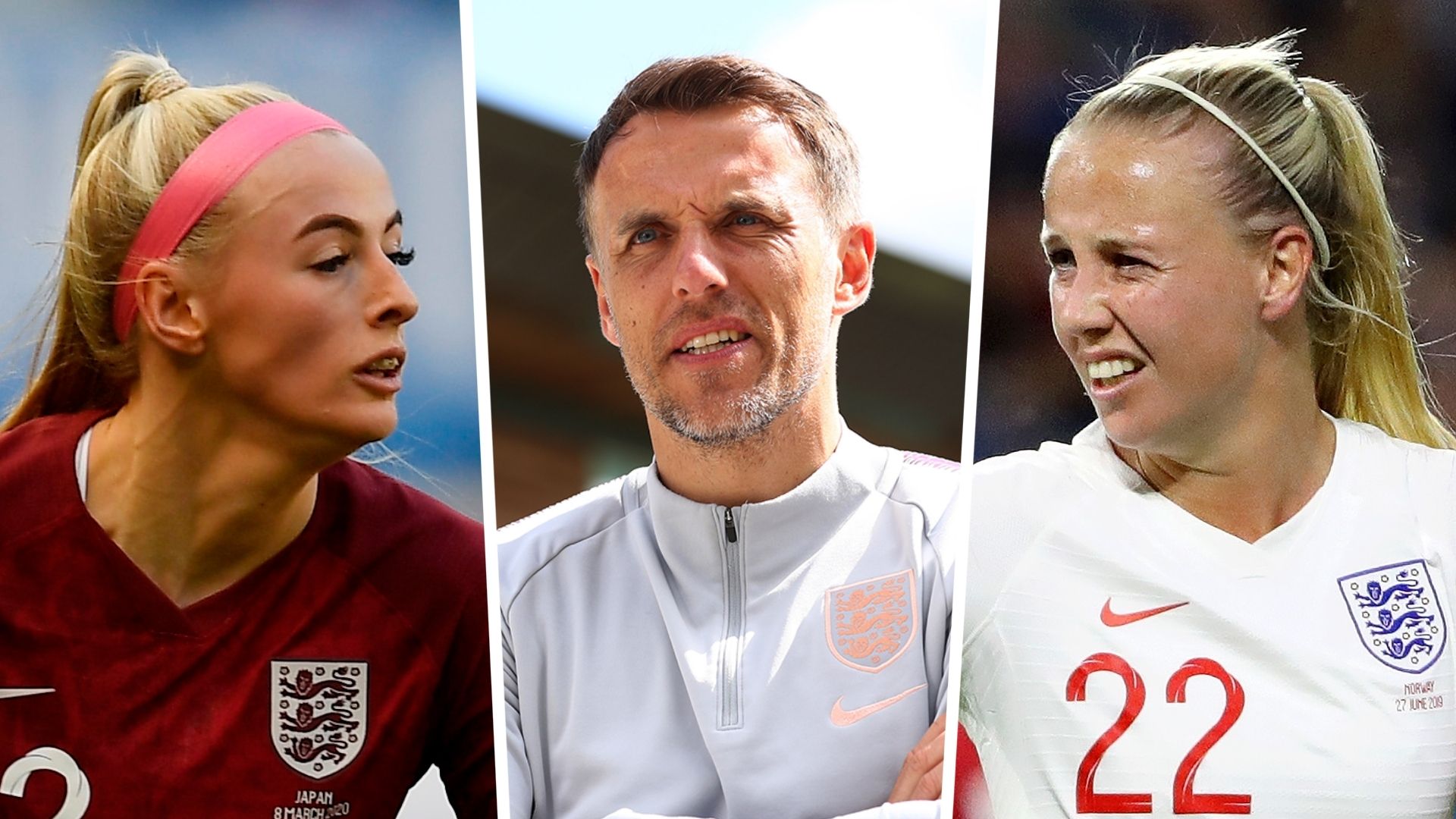 Chloe Kelly Phil Neville Beth Mead England Women 2020 split