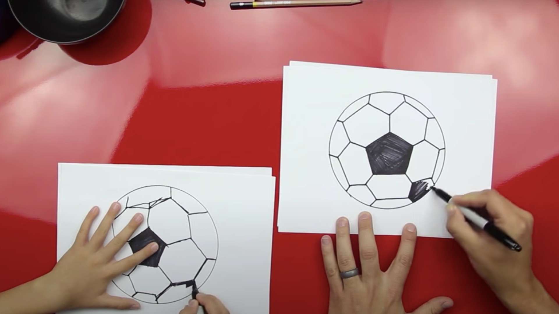 How to draw soccer ball 7