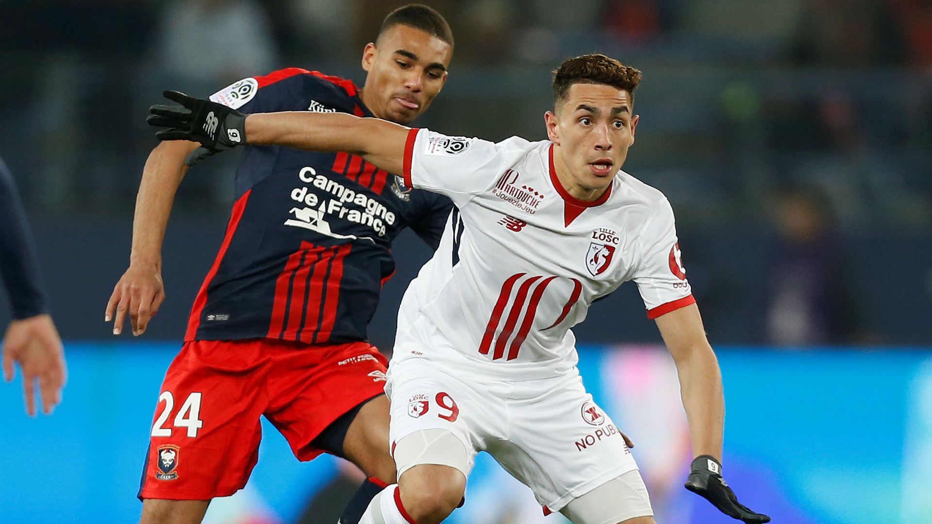 Alexander Djiku Ezequiel Ponce Caen Lille Ligue 1 13012018