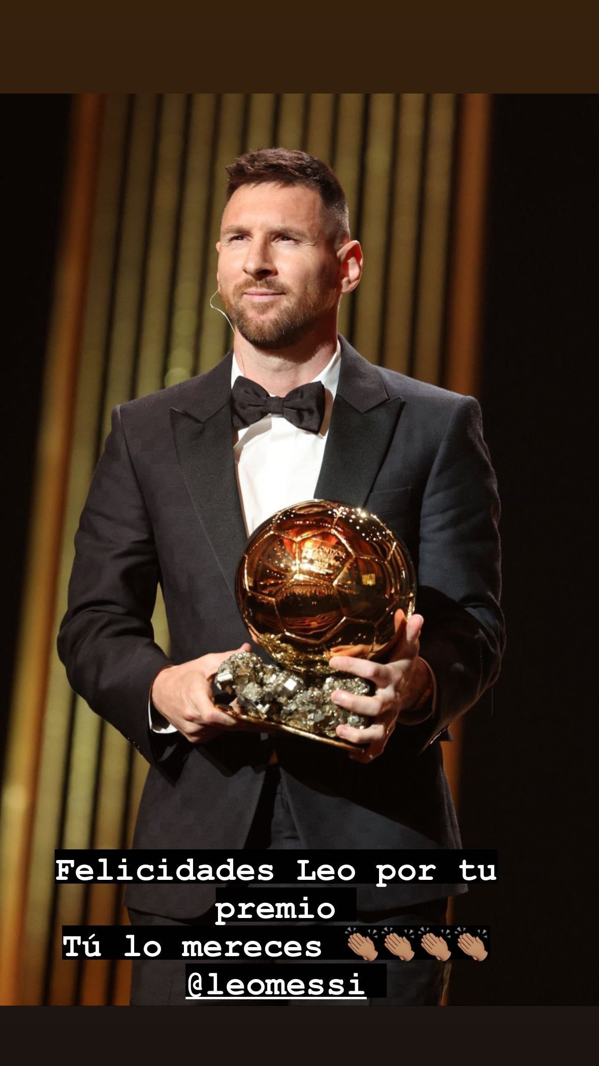Mbappr Messi Ballon d'Or message
