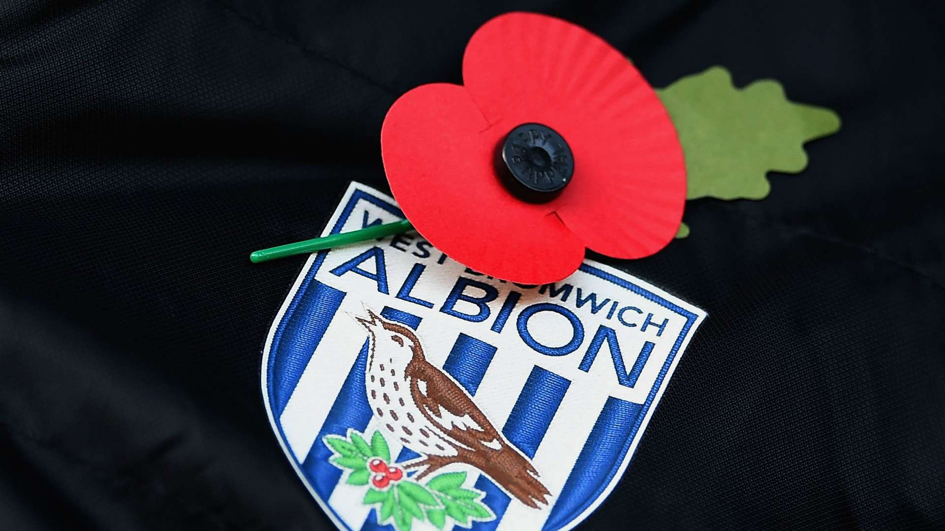 Remembrance Day Poppy on West Bromwich Albion badge 09112014