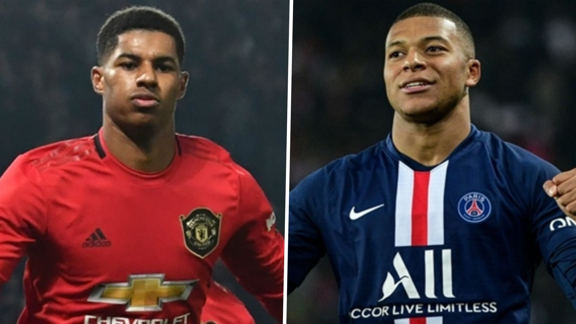 Marcus Rashford Kylian Mbappe composite 2019-20