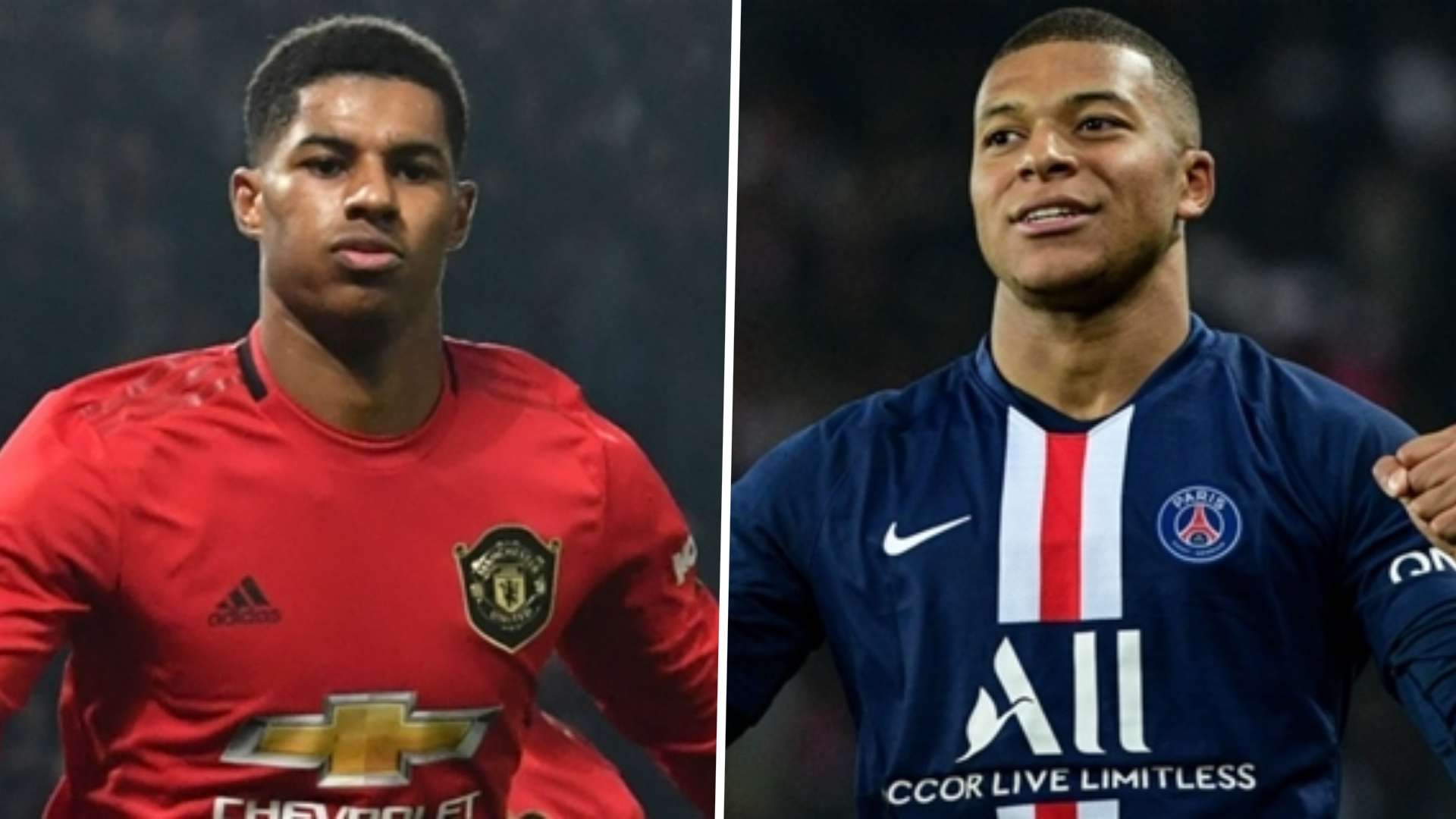 Marcus Rashford Kylian Mbappe composite 2019-20