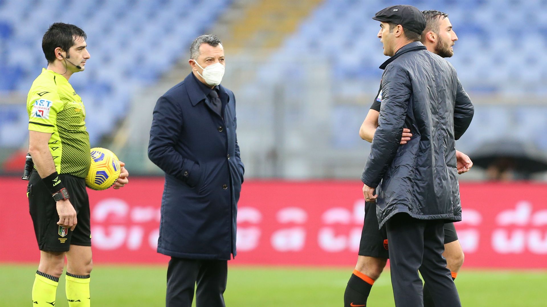 Paulo Fonseca red card Roma Sassuolo