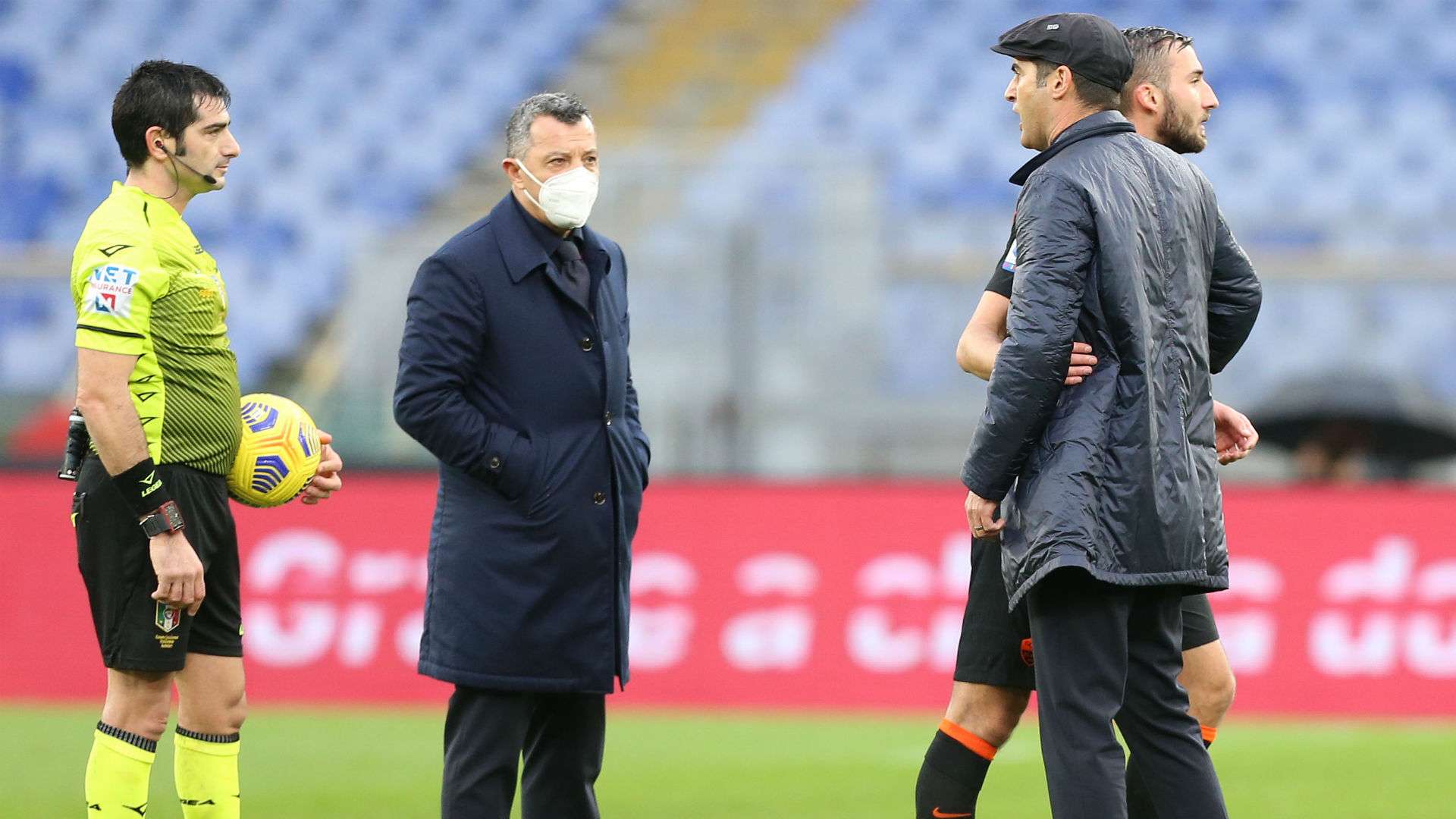 Paulo Fonseca red card Roma Sassuolo