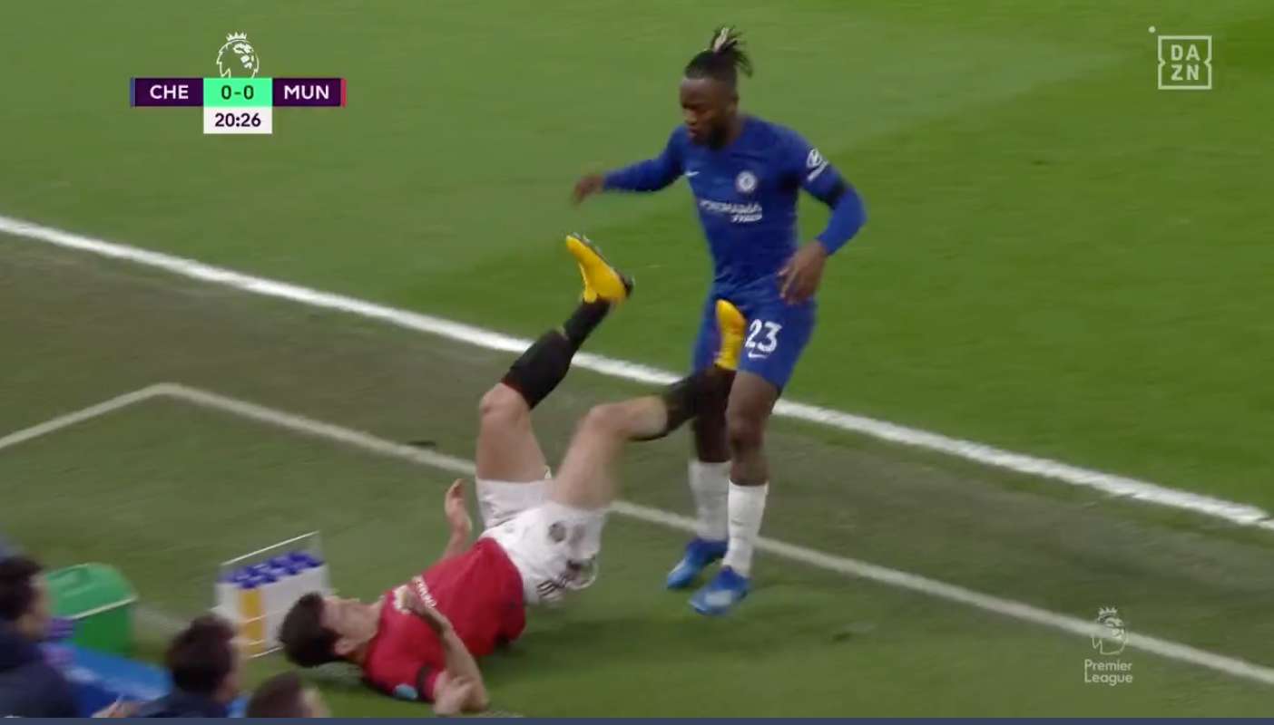 EMBED ONLY Harry Maguire, Michy Batshuayi, Chelsea vs Man Utd 2019-20