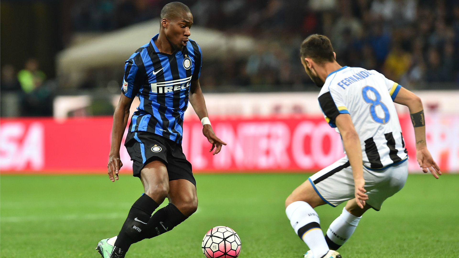 Geoffrey Kondogbia Bruno Fernandes Inter Udinese Serie A 23042016