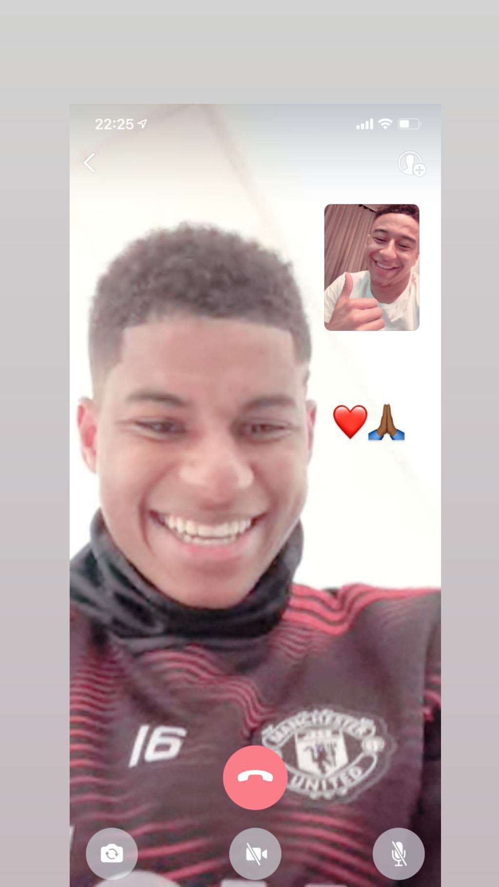 Jesse Lingard Marcus Rashford Instagram Video Call