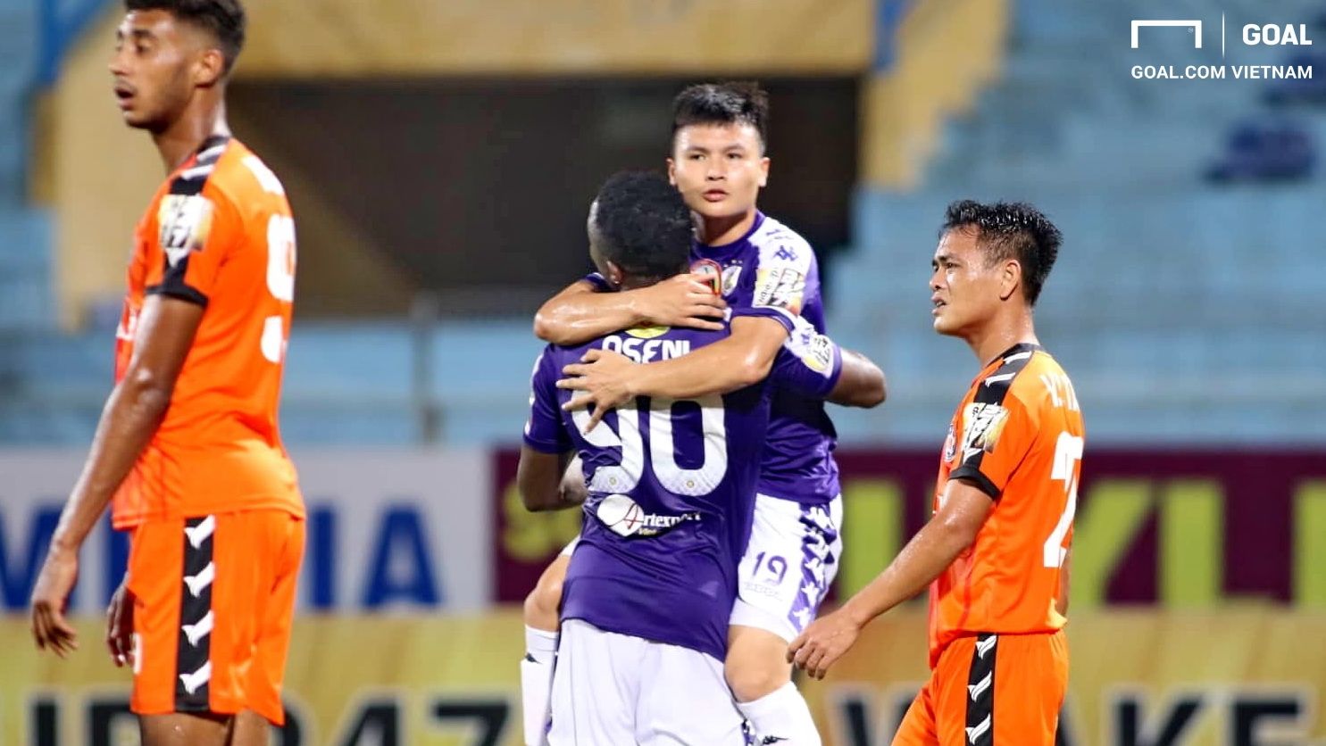 Ganiyu Bolayi Oseni + Nguyen Quang Hai Ha Noi vs SHB Da Nang V.League 2019