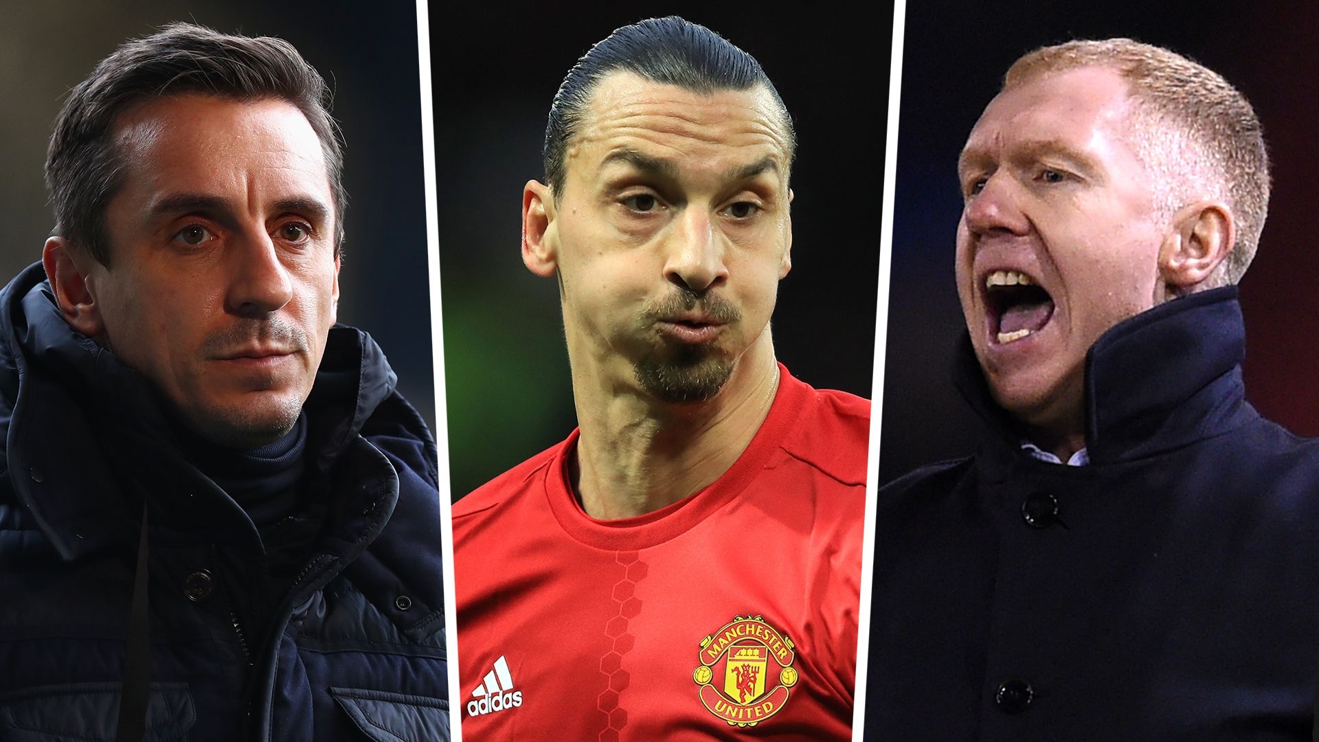 Gary Neville Zlatan Ibrahimovic Paul Scholes