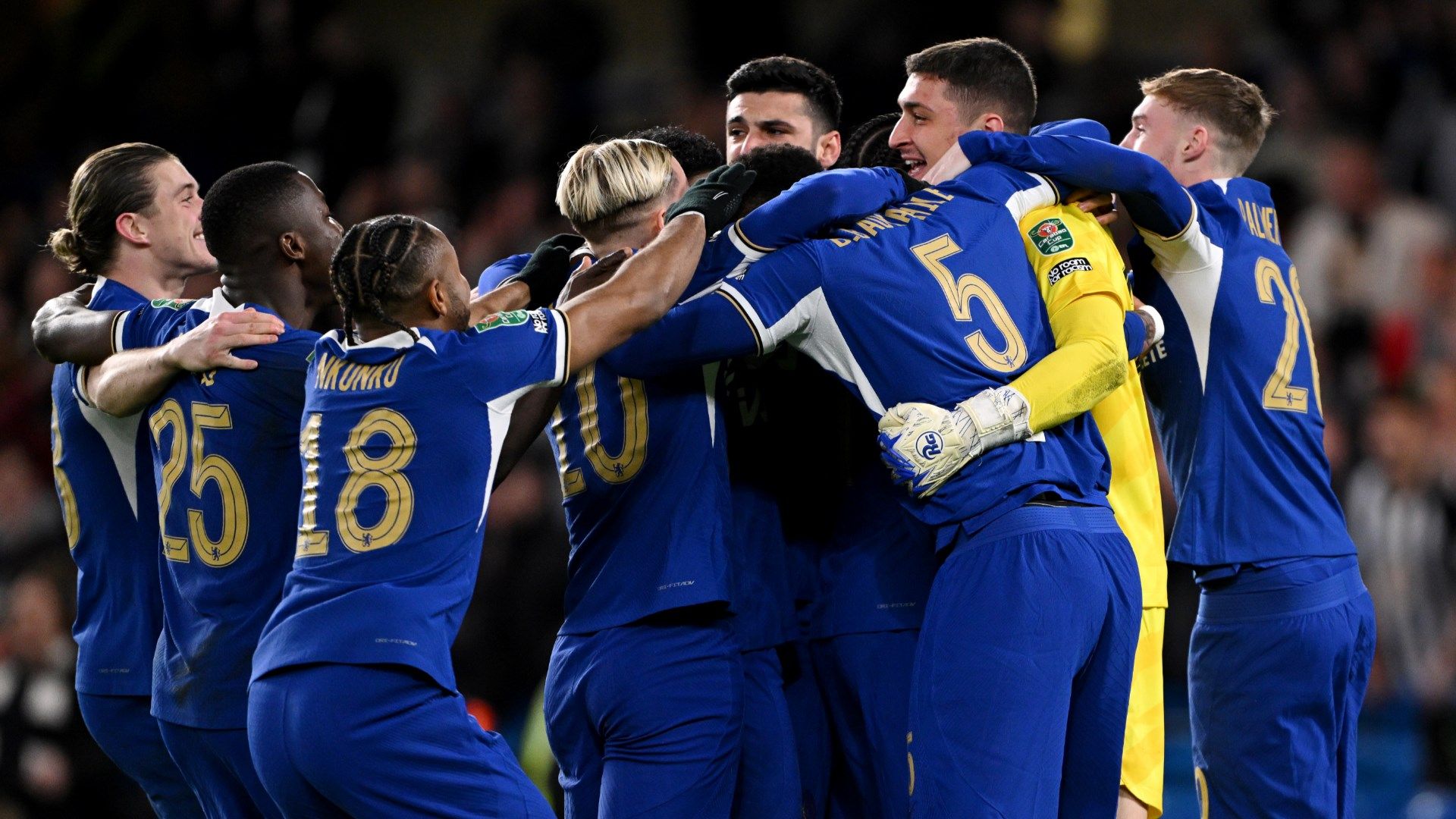 Chelsea celebrate Carabao Cup