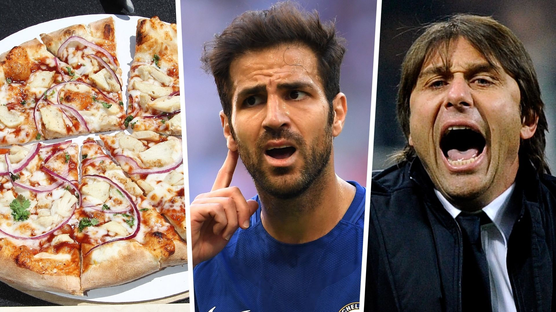 Cesc Fabregas Antonio Conte pizza