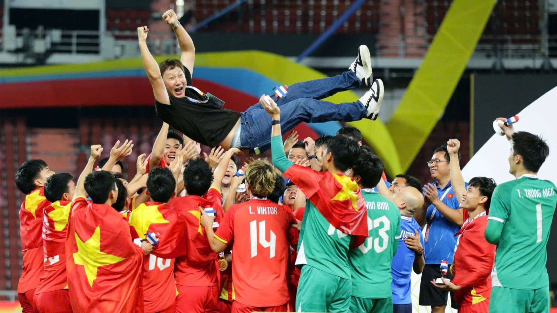 Selebrasi medali emas Vietnam SEA Games 2025