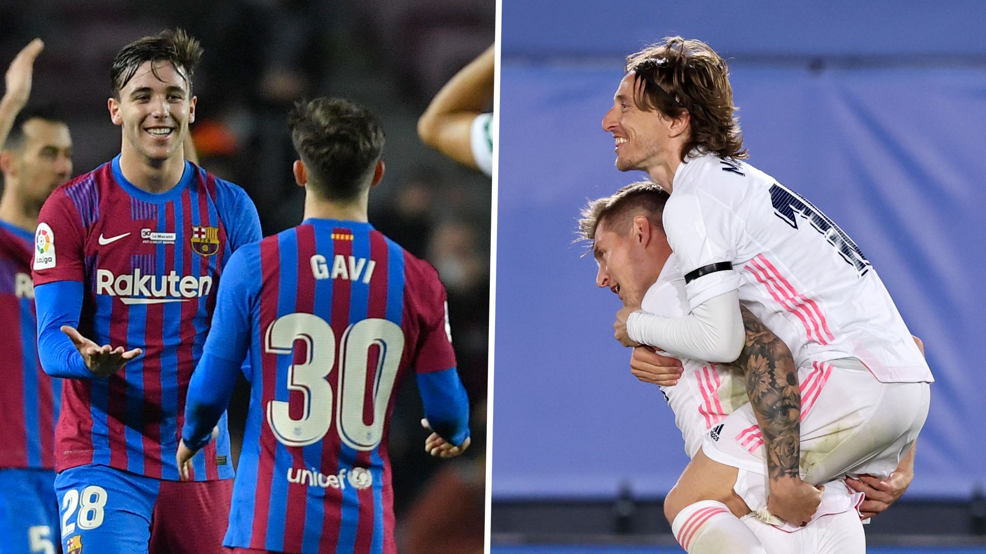 Nico Gavi Barcelona Kroos Modric Real Madrid Clásico