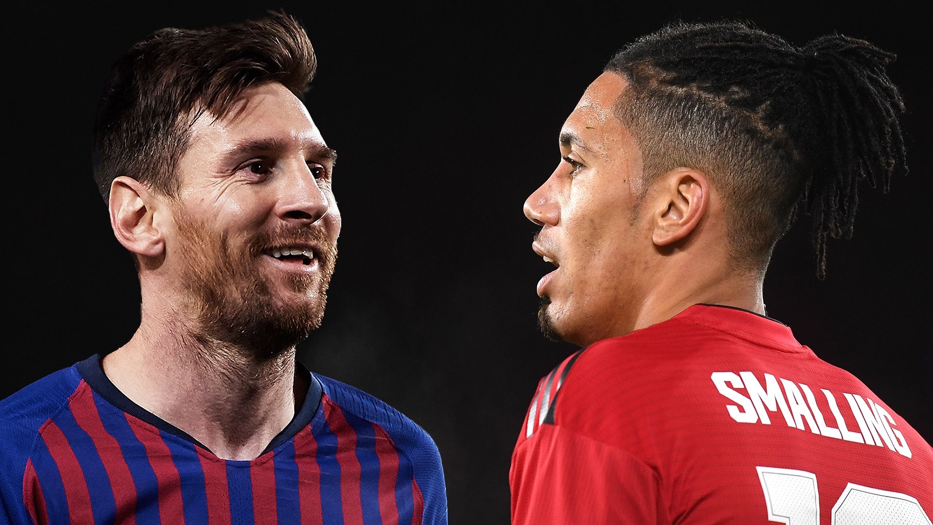 Lionel Messi Chris Smalling Barcelona Man Utd